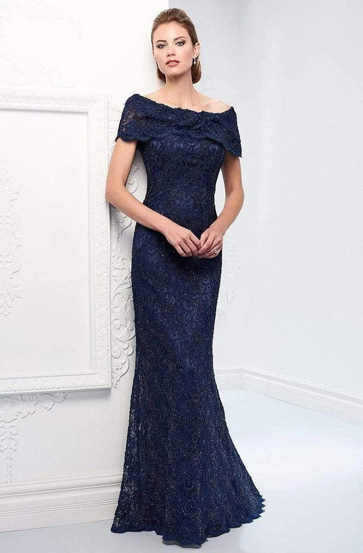 Formal Gowns Mon Cheri - 215D03 Bateau Scalloped Lace Applique Evening Gown - 1 Pc Blue Willow In Size 8 Available 6 Formal Gowns Mon Cheri - 215D03 Bateau Scalloped Lace Applique Evening Gown - 1 Pc Blue Willow In Size 8 Available