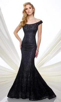 Mon Cheri 216975 Off-Shoulder Lace Mermaid Dress- 1 Pc Mink In Size 8 Available Formal Gowns