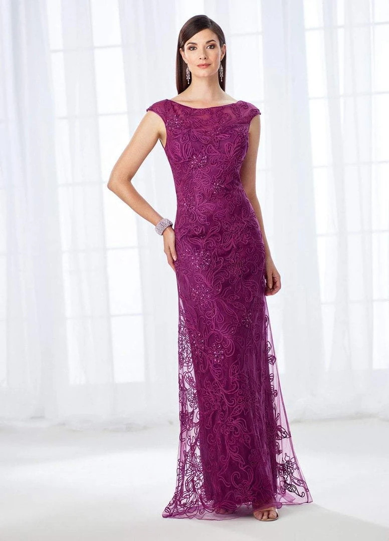 Mon Cheri Cap Sleeve Lace And Ribbonwork Evening Gown 118676 Formal Gowns 5 Mon Cheri Cap Sleeve Lace And Ribbonwork Evening Gown 118676 Formal Gowns