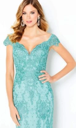 Formal Gowns Mon Cheri - Corded Lace Mermaid Gown 220631
