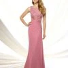 Mon Cheri - Embellished Sleeveless A-line Gown 116947 - 1 Pc Pewter/Nude In Size 8 Available