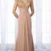 Mon Cheri - Laced Deep V-Neck Sheath Dress 217648 Formal Gowns 2 Mon Cheri - Laced Deep V-Neck Sheath Dress 217648 Formal Gowns