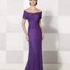 Mon Cheri - Off Shoulder Ruched Evening Gown 214687