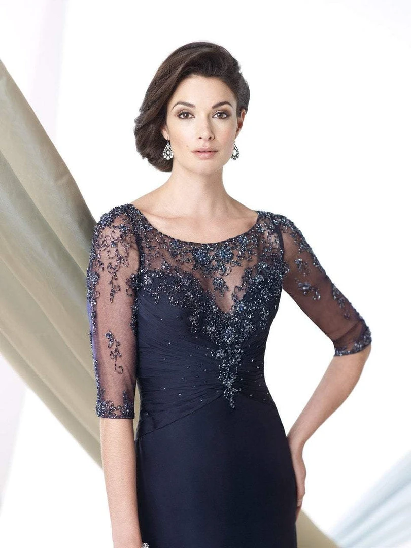 Mon Cheri - Sheer Bateau Neck Sheath Gown 213967 - 2 Pcs Smoke Gray In Sizes 4 And 18 Available Formal Gowns 4 Mon Cheri - Sheer Bateau Neck Sheath Gown 213967 - 2 Pcs Smoke Gray In Sizes 4 And 18 Available Formal Gowns