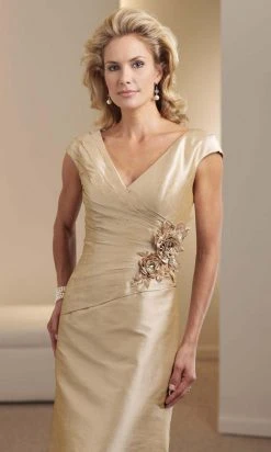 Montage By Mon Cheri - 111965 Cap Sleeve Floral Applique Trumpet Dress Formal Gowns