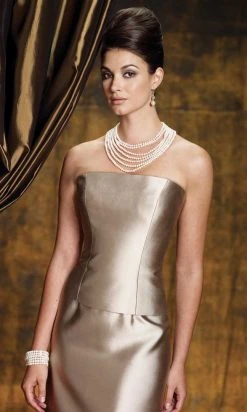 Montage By Mon Cheri - 112946 Straight Neck Dress With Jacket