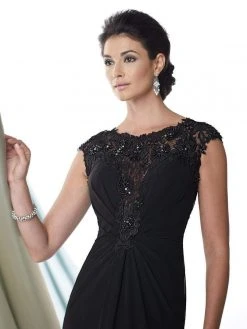 Montage By Mon Cheri - 114926 Chiffon Venise Lace Dress - 1 Pc Pink In Size 14 Available