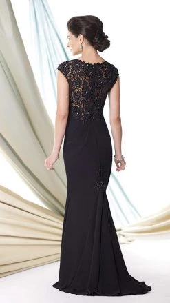 Montage By Mon Cheri - 114926 Chiffon Venise Lace Dress - 1 Pc Pink In Size 14 Available