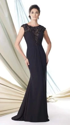 Montage By Mon Cheri - 114926 Chiffon Venise Lace Dress - 1 Pc Pink In Size 14 Available