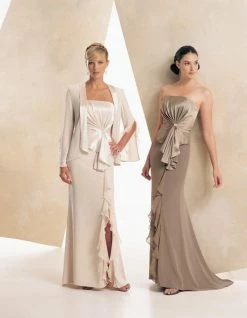 Formal Gowns Montage By Mon Cheri - 16941 Strapless Ruched Dress With Jacket