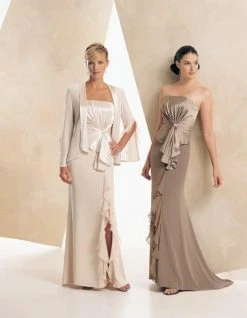 Montage By Mon Cheri - 16941P Strapless Gown With Split Sleeve Jacket Formal Gowns