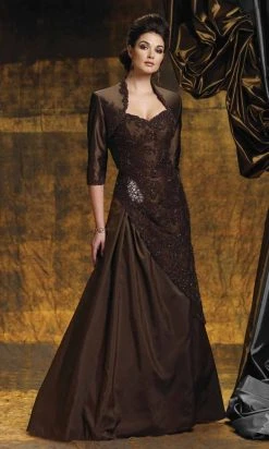Montage By Mon Cheri - 211945 Beaded Embroider A-Line Dress Formal Gowns