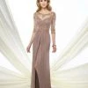 Montage By Mon Cheri - 216963 Chiffon A-line Dress - 1 Pc Dark Mink In Size 8 Available Formal Gowns