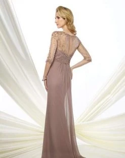 Montage By Mon Cheri - 216963 Chiffon A-line Dress - 1 Pc Dark Mink In Size 8 Available Formal Gowns