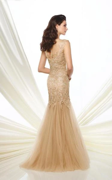 Formal Gowns Montage By Mon Cheri - 216964 Tulle Lace Trumpet Dress - 1 Pc Champagne In Size 10 Available 5 Formal Gowns Montage By Mon Cheri - 216964 Tulle Lace Trumpet Dress - 1 Pc Champagne In Size 10 Available