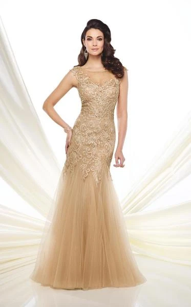 Formal Gowns Montage By Mon Cheri - 216964 Tulle Lace Trumpet Dress - 1 Pc Champagne In Size 10 Available 4 Formal Gowns Montage By Mon Cheri - 216964 Tulle Lace Trumpet Dress - 1 Pc Champagne In Size 10 Available