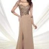 Montage By Mon Cheri - 216969 Chiffon Slim A-line Gown - 2 Pcs Caramel In Size 20 And Smoke In Size 20 Available 1 Montage By Mon Cheri - 216969 Chiffon Slim A-line Gown - 2 Pcs Caramel In Size 20 And Smoke In Size 20 Available