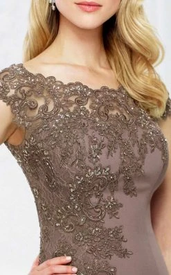 Formal Gowns Montage By Mon Cheri - 217948 Bateau Neck Beaded Lace Trumpet Gown - 1 Pc Mocha In Size 6 Available 8 Formal Gowns Montage By Mon Cheri - 217948 Bateau Neck Beaded Lace Trumpet Gown - 1 Pc Mocha In Size 6 Available