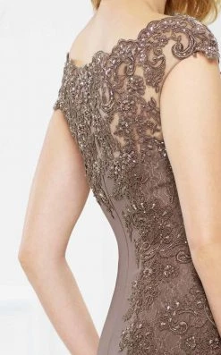 Formal Gowns Montage By Mon Cheri - 217948 Bateau Neck Beaded Lace Trumpet Gown - 1 Pc Mocha In Size 6 Available 9 Formal Gowns Montage By Mon Cheri - 217948 Bateau Neck Beaded Lace Trumpet Gown - 1 Pc Mocha In Size 6 Available