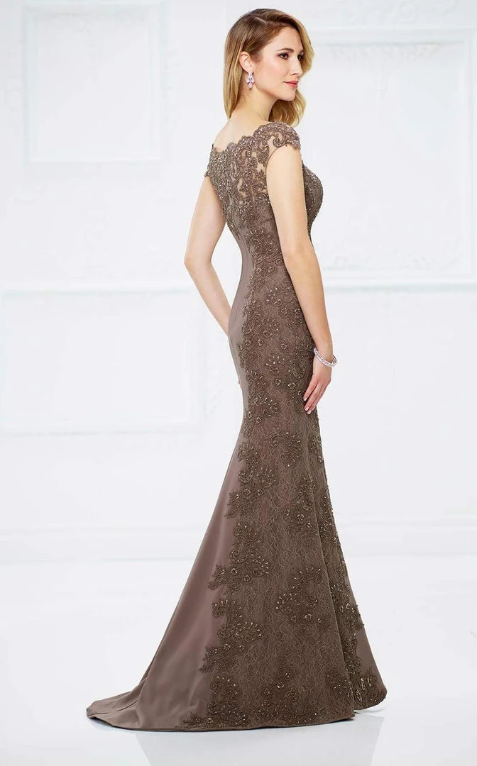 Formal Gowns Montage By Mon Cheri - 217948 Bateau Neck Beaded Lace Trumpet Gown - 1 Pc Mocha In Size 6 Available 4 Formal Gowns Montage By Mon Cheri - 217948 Bateau Neck Beaded Lace Trumpet Gown - 1 Pc Mocha In Size 6 Available