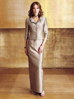 Montage By Mon Cheri - 23967P Two Piece Dress In Taupe Formal Gowns