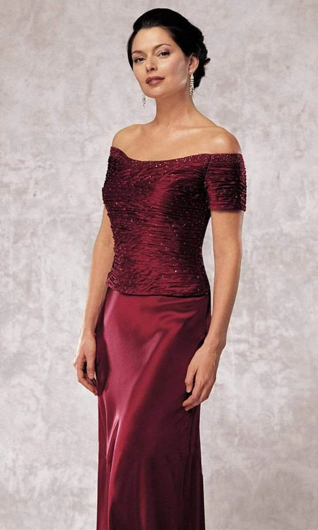 Montage By Mon Cheri - 24942P Jewel Ornate Ruched Off-shoulder Gown Formal Gowns 6 Montage By Mon Cheri - 24942P Jewel Ornate Ruched Off-shoulder Gown Formal Gowns