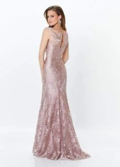 Formal Gowns Montage By Mon Cheri - Allover Lace Trumpet Gown 119932 - 1 Pc Rose Quartz In Size 16 Available