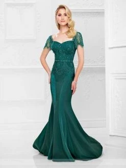 Montage By Mon Cheri - Sweetheart Lace Mermaid Gown 117908 - 2 Pcs Navy In Size 14 Available