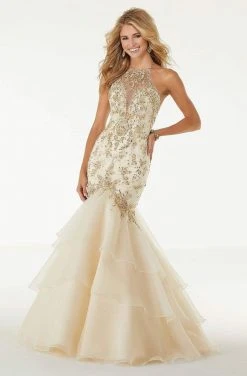 Mori Lee - 45002 Jeweled Strappy Beaded Mermaid Dress Formal Gowns