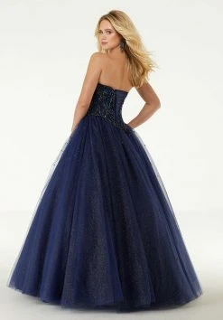 Mori Lee - 45008 Bejeweled Strapless Sweetheart Glitter Ballgown Formal Gowns