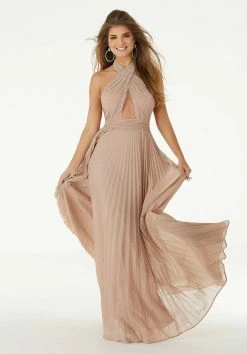 Mori Lee - 45012 Sparkling Crisscross Halter Top A-Line Dress 14 Mori Lee - 45012 Sparkling Crisscross Halter Top A-Line Dress