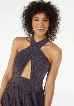 Mori Lee - 45012 Sparkling Crisscross Halter Top A-Line Dress 13 Mori Lee - 45012 Sparkling Crisscross Halter Top A-Line Dress