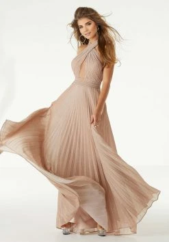 Mori Lee - 45012 Sparkling Crisscross Halter Top A-Line Dress 15 Mori Lee - 45012 Sparkling Crisscross Halter Top A-Line Dress