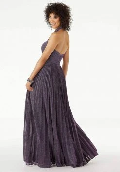 Mori Lee - 45012 Sparkling Crisscross Halter Top A-Line Dress