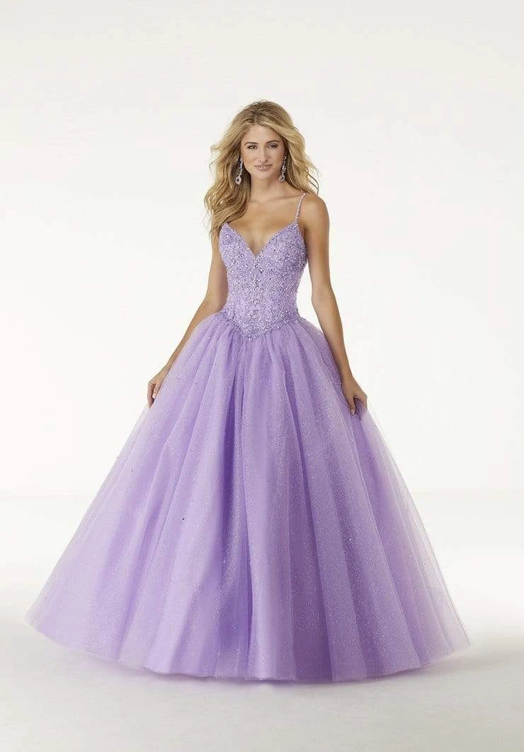 Formal Gowns Mori Lee - 45013 Crystal Beaded V Neck Bodice Glitter Tulle Ballgown 7 Formal Gowns Mori Lee - 45013 Crystal Beaded V Neck Bodice Glitter Tulle Ballgown