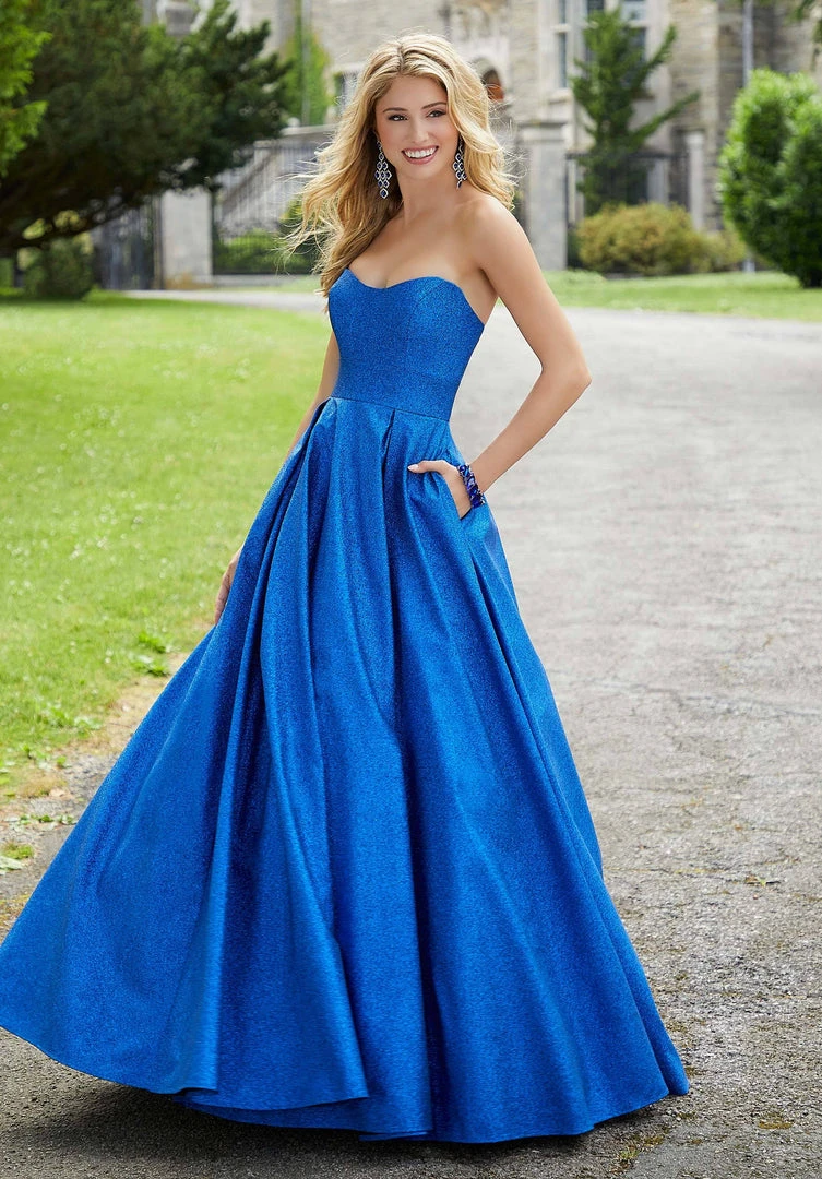 Mori Lee - 45032 Glitter Satin Strapless Ballgown Formal Gowns 6 Mori Lee - 45032 Glitter Satin Strapless Ballgown Formal Gowns