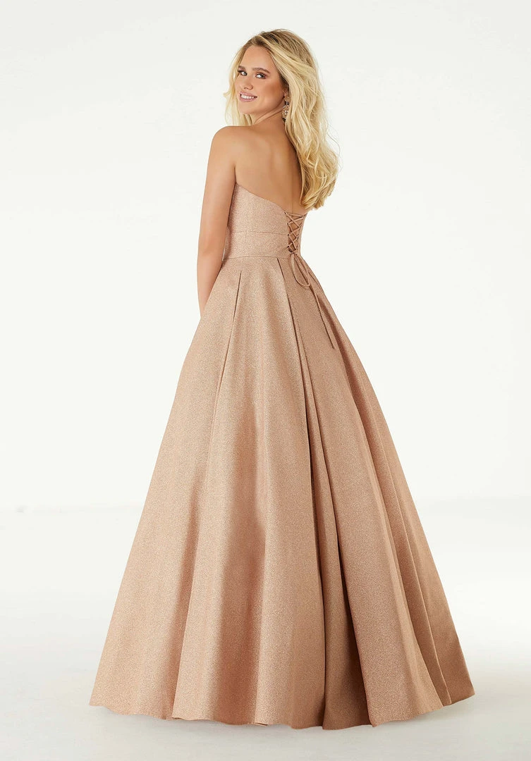 Mori Lee - 45032 Glitter Satin Strapless Ballgown Formal Gowns 4 Mori Lee - 45032 Glitter Satin Strapless Ballgown Formal Gowns