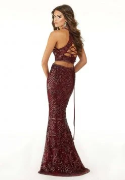 Formal Gowns Mori Lee - 45038 Sequin Embellished Two Piece Dress