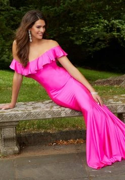 Formal Gowns Mori Lee - 45046 Off-Shoulder Silky Jersey Trumpet Dress 10 Formal Gowns Mori Lee - 45046 Off-Shoulder Silky Jersey Trumpet Dress