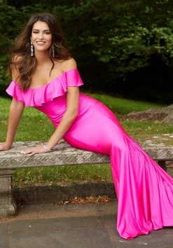 Formal Gowns Mori Lee - 45046 Off-Shoulder Silky Jersey Trumpet Dress 11 Formal Gowns Mori Lee - 45046 Off-Shoulder Silky Jersey Trumpet Dress