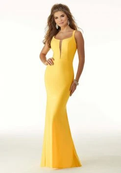 Formal Gowns Mori Lee - 45047 Scoop Neck Jersey Trumpet Dress