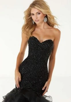 Formal Gowns Mori Lee - 45055 Jeweled Sweetheart Tiered Mermaid Dress