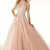 Mori Lee - 45066 Bead Embroidered Halter Neck Tulle Ballgown Formal Gowns 2 Mori Lee - 45066 Bead Embroidered Halter Neck Tulle Ballgown Formal Gowns