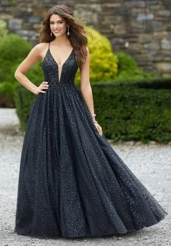 Mori Lee - 45068 Beaded Deep V-neck Ballgown