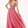 Formal Gowns Mori Lee - 45070 Beaded Open Back A-line Dress 1 Formal Gowns Mori Lee - 45070 Beaded Open Back A-line Dress