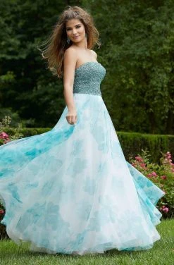 Formal Gowns Mori Lee - 45071 Straight Across A-line Long Dress 10 Formal Gowns Mori Lee - 45071 Straight Across A-line Long Dress