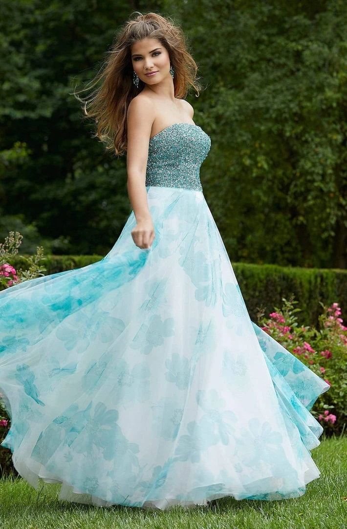 Formal Gowns Mori Lee - 45071 Straight Across A-line Long Dress 6 Formal Gowns Mori Lee - 45071 Straight Across A-line Long Dress