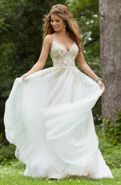 Mori Lee - 45074 Floral Embroidered A-line Dress 11 Mori Lee - 45074 Floral Embroidered A-line Dress