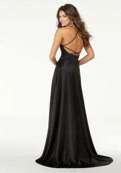 Formal Gowns Mori Lee - 45079 Halter Wrap Skirt High Slit Gown