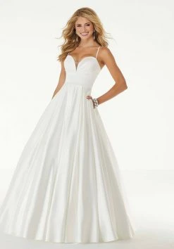 Formal Gowns Mori Lee - 45094 Pleat-Ornate Sweetheart Satin Ballgown